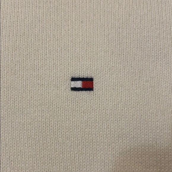 Tommy Hilfiger Cream Quarter Zip Knit Sweater - Picture 3 of 6